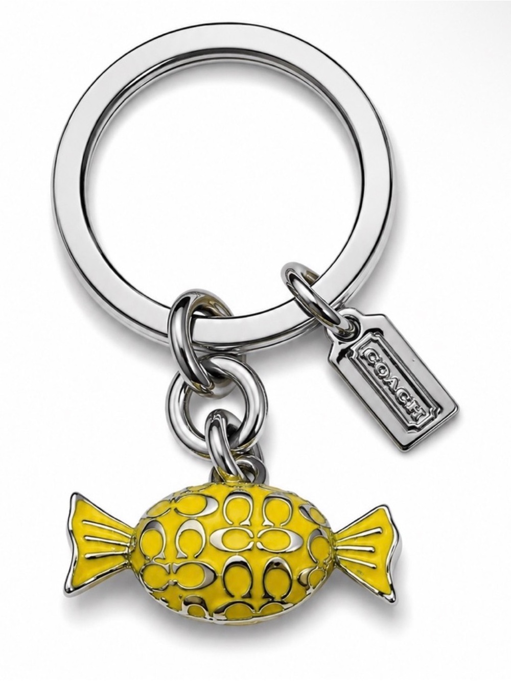 Coach Yellow Enamel Candy Charm Keychain